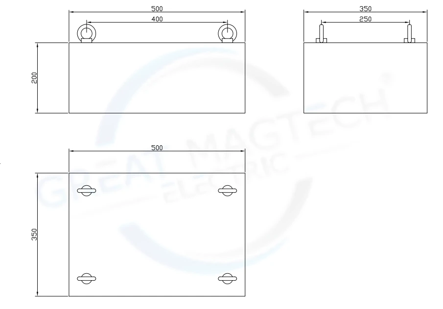 Technical Drawings of Plate Magnets Technical Drawings of Plate Magnets